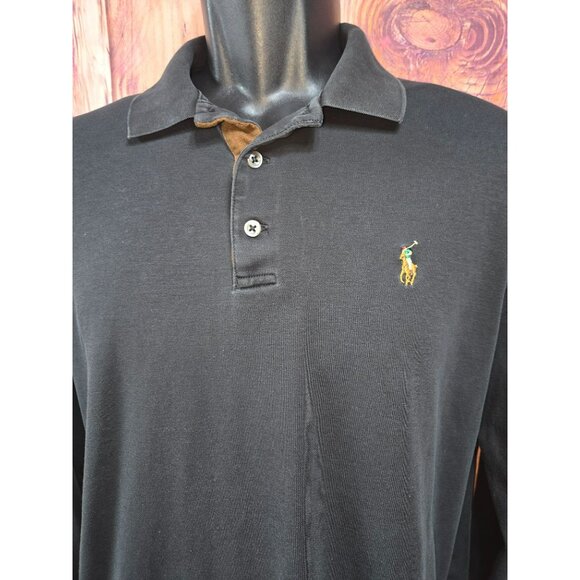 Polo Ralph Lauren Long Sleeve Polo Classic Fit Black Medium - Picture 3 of 8